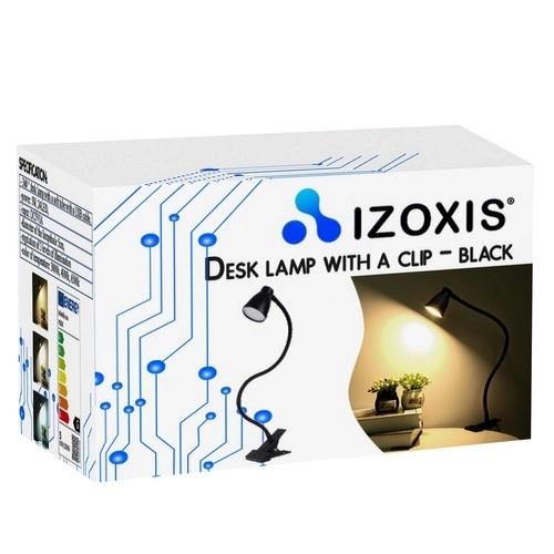 Bordlampe med klips sort Izoxis
