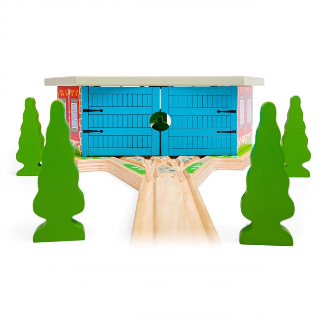 Bigjigs Rail Tredobbelt depot med porte