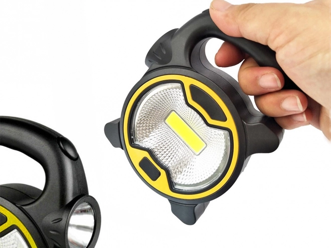 Kraftig LED værkstedslampe COB med holder og batterier