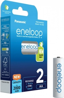 Genopladelige AA ENELOOP-batterier 2000 mAh, 2 stk