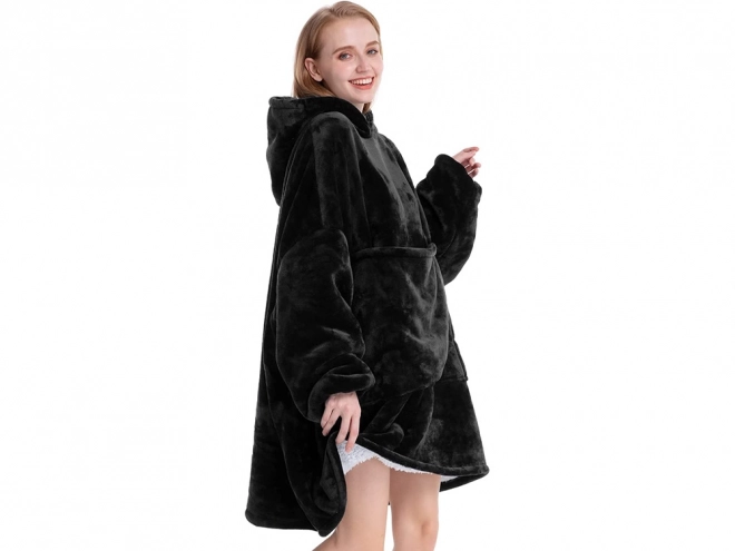 Varm oversized tæppetrøje af tyk fleece