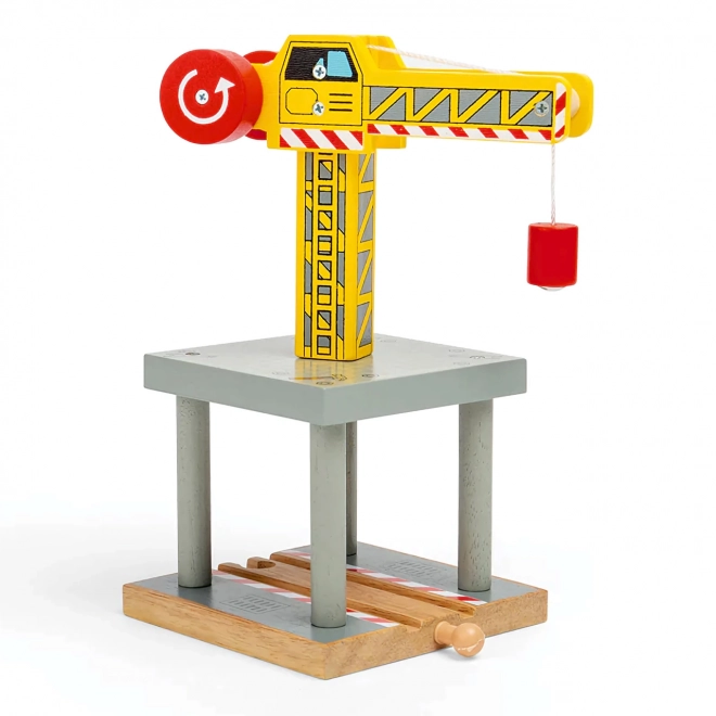 Bigjigs Rail Stor kran Gul