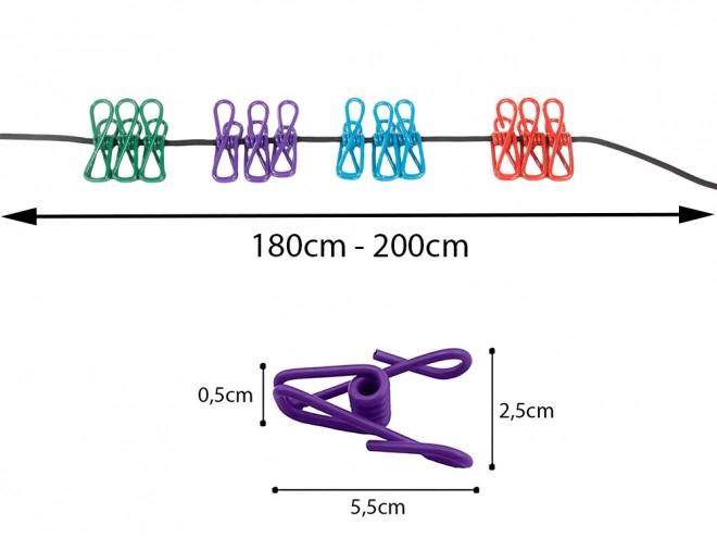 Elastisk tørresnor med klips