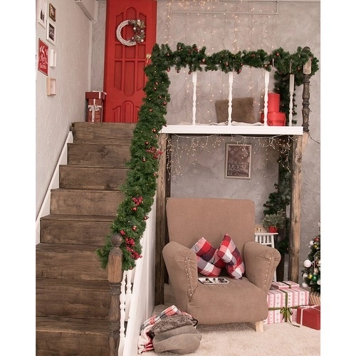 Jul krans / dekoration 2,7 m med LED-lys Ruhhy 22322