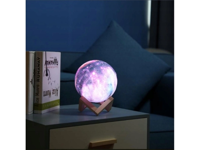Nattlampe GALAXY 3D med farvet RGB baggrundsbelysning + fjernbetjening