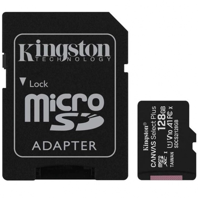 MicroSD Hukommelseskort 128GB Canvas Select Plus 100MB/s adapter