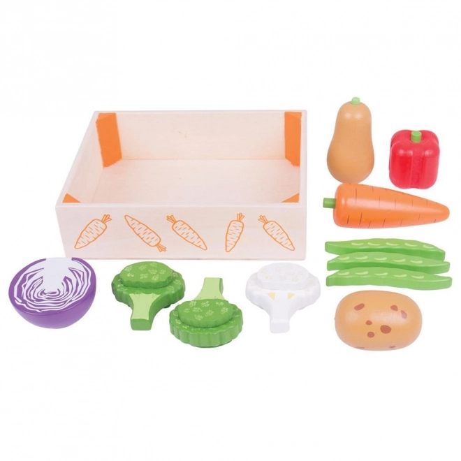 Kasse med Grøntsager Bigjigs Toys