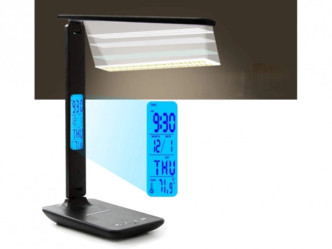 Moderne skolebordslampe med USB og Qi-opladning