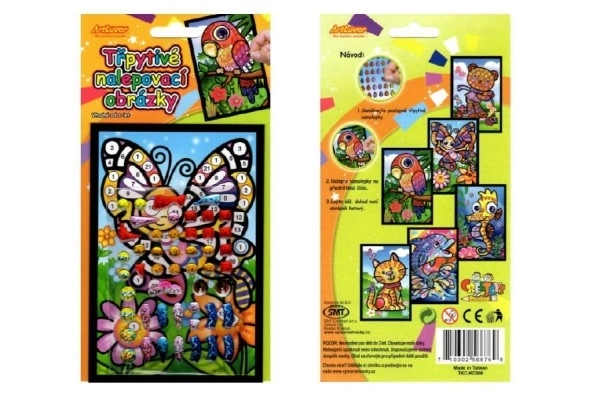 Skinnende klistermærke billede 15x10cm assorteret i pose