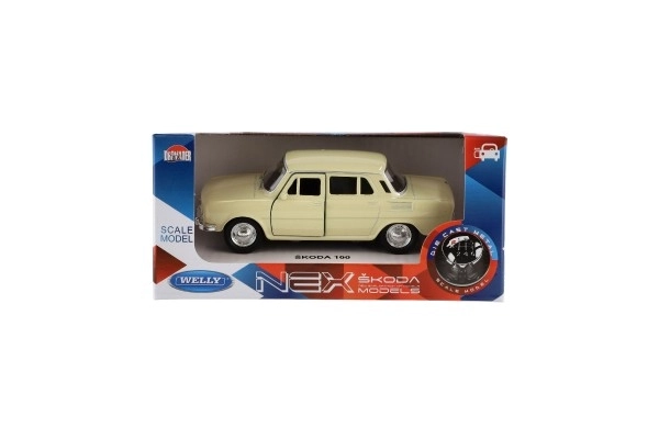 Auto Welly Škoda 100 metal/plast 11cm 1:34 med fri drift mulighed 4 farver 15x7x7cm
