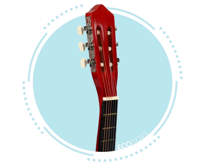Børneguitar, stor, klassisk, træ, 6 strenge, ECOTOYS