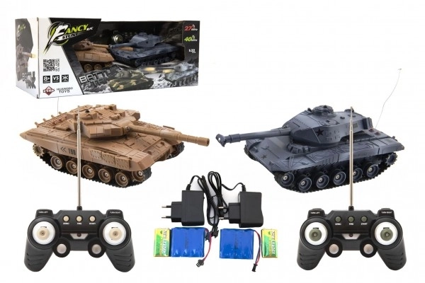 RC Tankkamp med genopladeligt batterisæt med lyd og lys 27MHz/40MHz