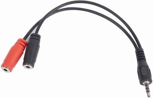 Adapter jack 4-pin (M) til 2× jack (F) 20 cm