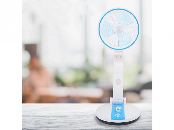 Bærbar foldbar ventilator med LED-lys og USB-opladning