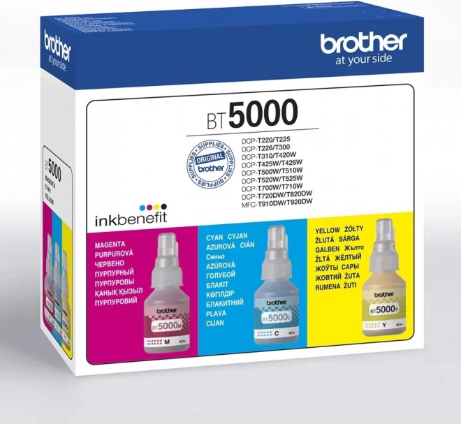 Sæt med blæk til Brother-printer (Cyan, Magenta, Gul)