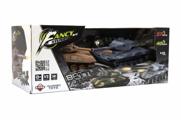 RC Tankkamp med genopladeligt batterisæt med lyd og lys 27MHz/40MHz
