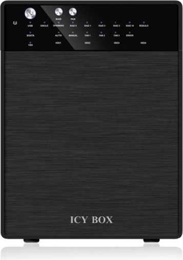 Eksternt RAID-system 4×3,5" ICY BOX til HDD, USB 3.0 og eSATA