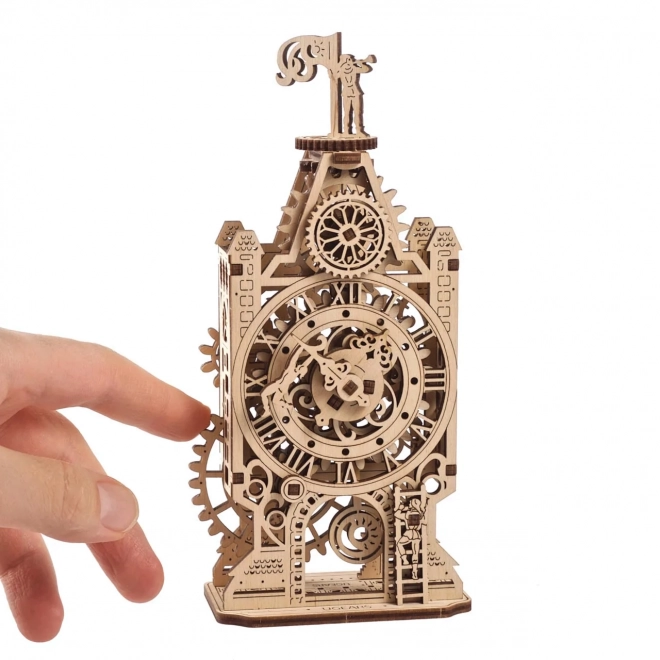 Ugears 3D træ mekanisk puslespil Ur-tårn