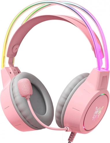 ONIKUMA gamingheadset med mikrofon, pink