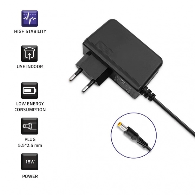 Qoltec adaptor 18W 9V/2A 5.5x2.5