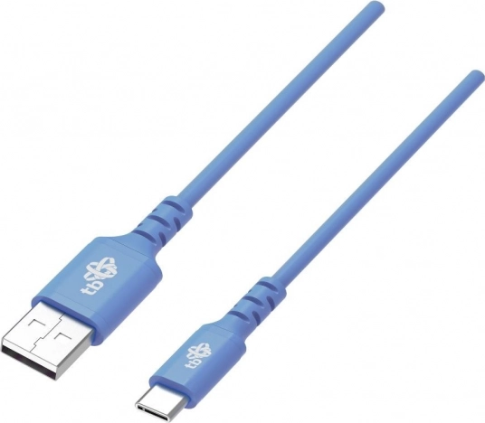 Silikonekabel USB–USB‑C 1 m blå med Quick Charge-understøttelse