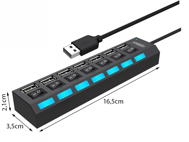 USB 7x 2.0 port hub