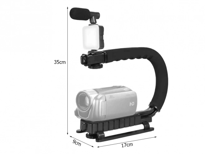 Sæt til vlogging med holder, LED-lys og mikrofon