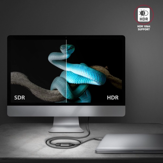 Adapter USB-C til HDMI 4K/60Hz aluminiums, 25 cm kabel