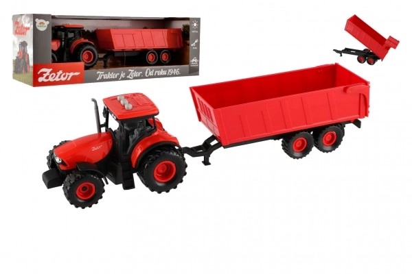 Rød traktor Zetor med trailer og lyd- og lyseffekter - 36 cm