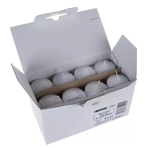 Hvidt lys-cylinder - sæt af 8 stk.