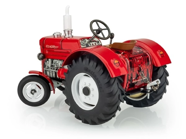 Traktor Zetor 50 Super rød med nøgle metal 15cm 1:25 i æske Kovap