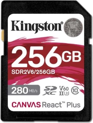 Kingston Canvas React Plus hukommelseskort 256GB 280/150 MB/s U3 V60 SD