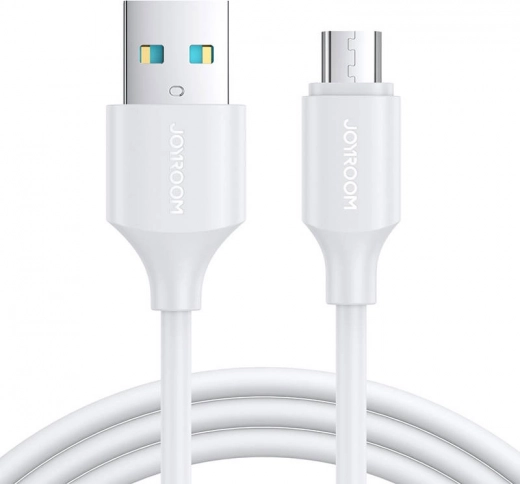 Opladnings- og datakabel Micro USB–USB A 1 m 2,4 A Joyroom (hvid)