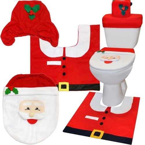 Julebetræk til toilet med tæppe Ruhhy 22360
