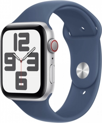 Apple Watch SE GPS + Cellular 40 mm sølvfarvet aluminium med sportsrem Denim M/L
