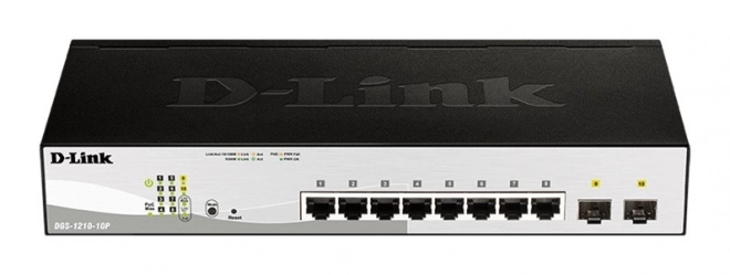 Switch DGS-1210-10P med 8GE PoE og 2SFP