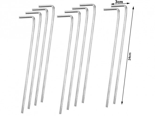 Stålteltpløkker 24 cm, 10 stykker