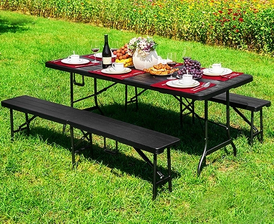 Sammenklappeligt havebanket cateringbord 180 cm
