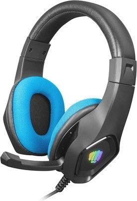 Gamingheadset FURY Phantom med RGB-belysning – sort‑blå