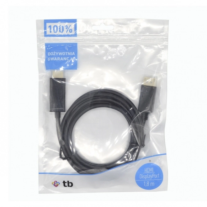 Kabel DisplayPort til HDMI 1,8m sort