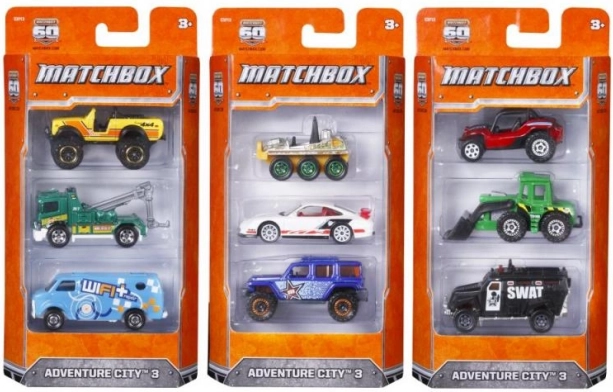 Matchbox Sæt med 3 Biler