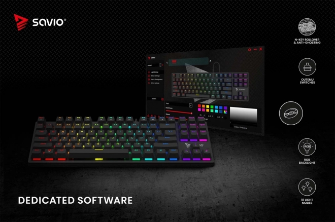 Mekanisk tastatur Savio Tempest X2 RGB Outemu Brown