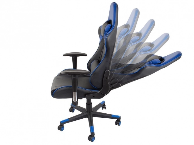 Ergonomisk gamingstol med justerbare 2D armlæn blå