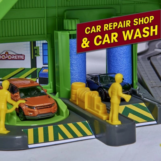 Garage Super City + 6 bilmodeller og tog
