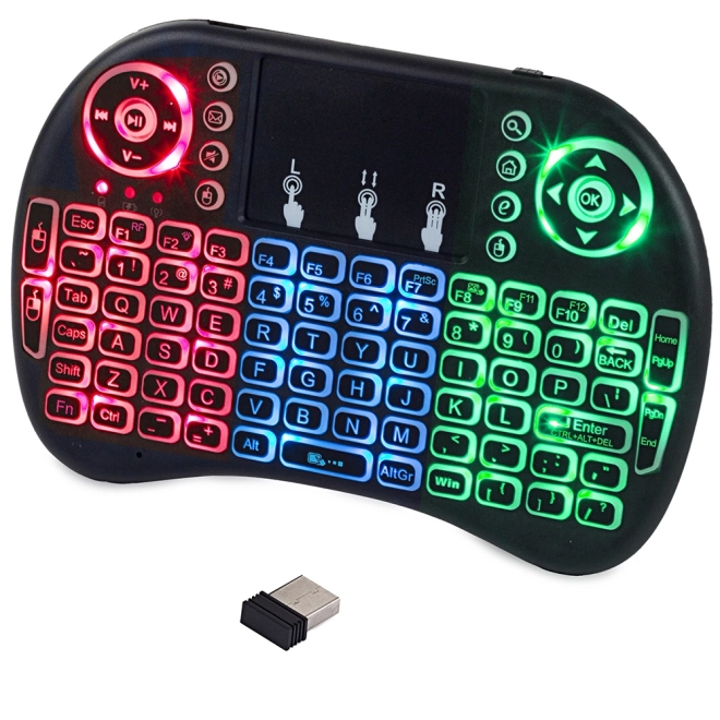 Trådløst mini tastatur med baggrundsbelysning