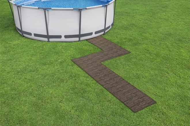 Skumunderlag til havepool 50 x 50 cm Bestway træimitat - 12 stykker