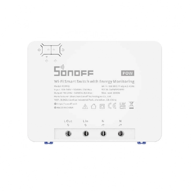 Smart Wi-Fi Afbryder med energiovervågning Sonoff POWR3 (25A/5500W)