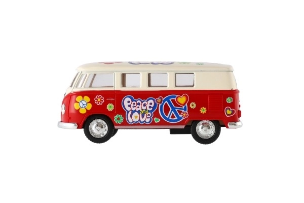 Autobus Kinsmart VW Klassisk metal/plast 13cm med tilbagespoling