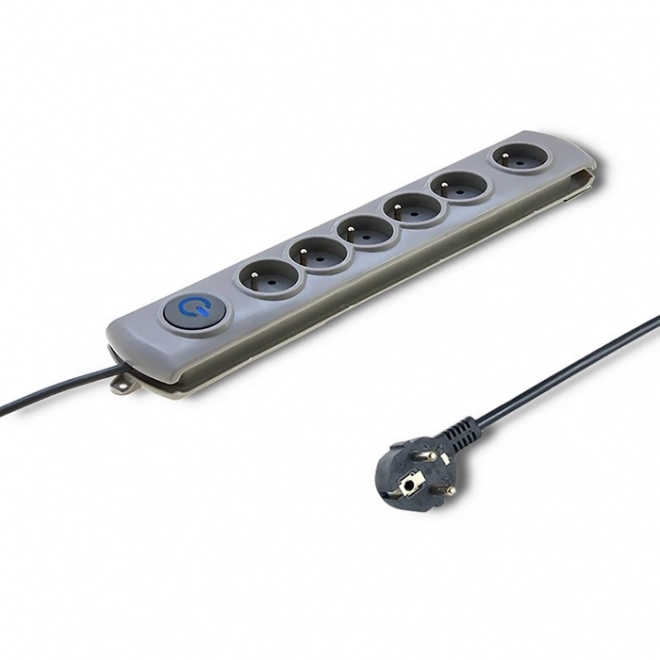 Overspændingsbeskyttelse Quick Switch, 6 stik, 1,8 m, grå