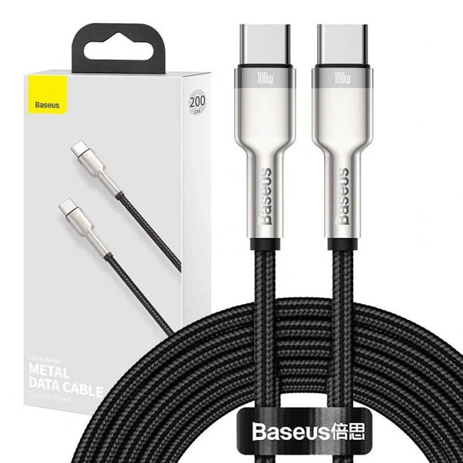USB-C til USB-C kabel Baseus Cafule 100W, 2m sort